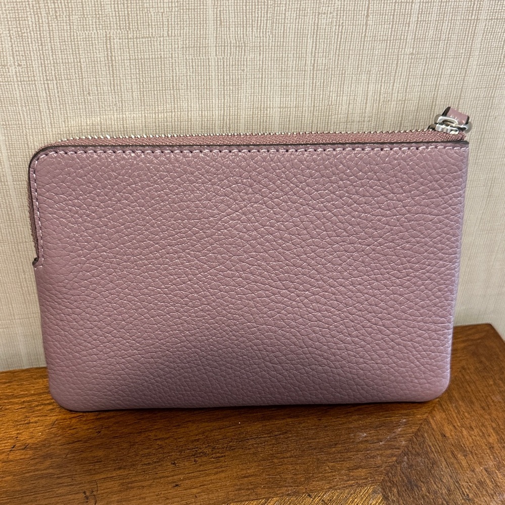 Coach Lavender Leather Wristlet - Picture 3 of 9